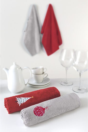 Saint Clair Set Christmas Towels Fabric Multicolored L50xW35cm. 2pcs