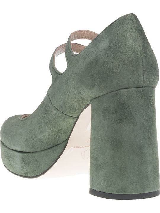 Suede Γόβες με Λουράκι OLIVE