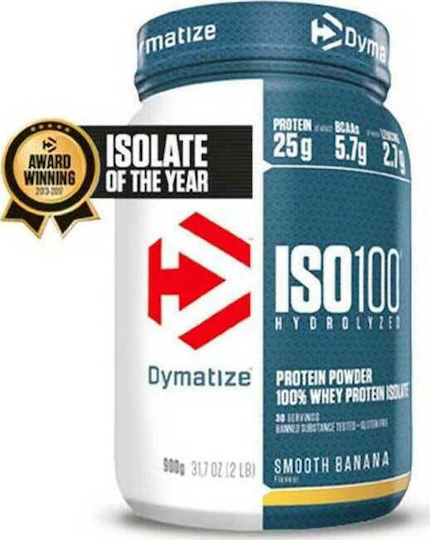 Dymatize ISO 100 Hydrolyzed Protein Whey Gluten Free with Flavor Smooth Banana 900gr