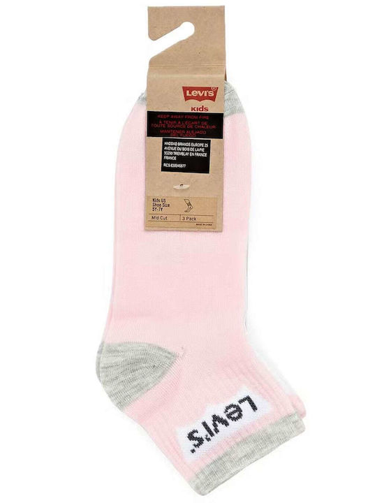 Levi's Kids Sports Knee-High Socks Pink 3 Pair