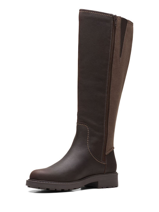 Opal Glow Leather Women's Boots Brown