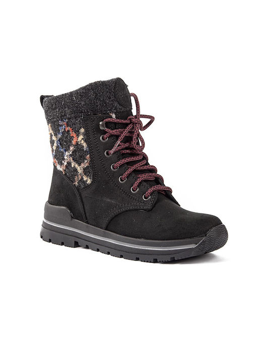 Olang Leather Snow Boots with Laces / Zipper Chagall Tex Black