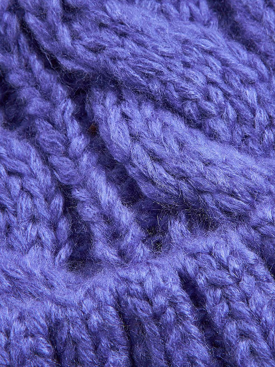 Verde 12-0310 Beanie Cap with Braid Purple