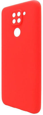 iNOS Umschlag Rückseite Silikon Rot (Redmi Note 9)