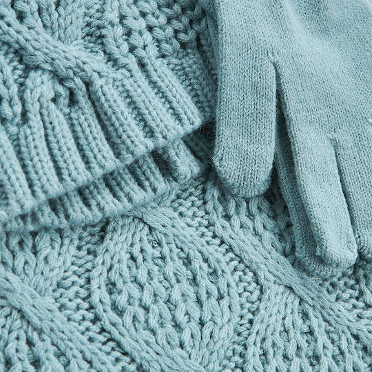 Frauen Set mit Beanie in Hellblau Farbe