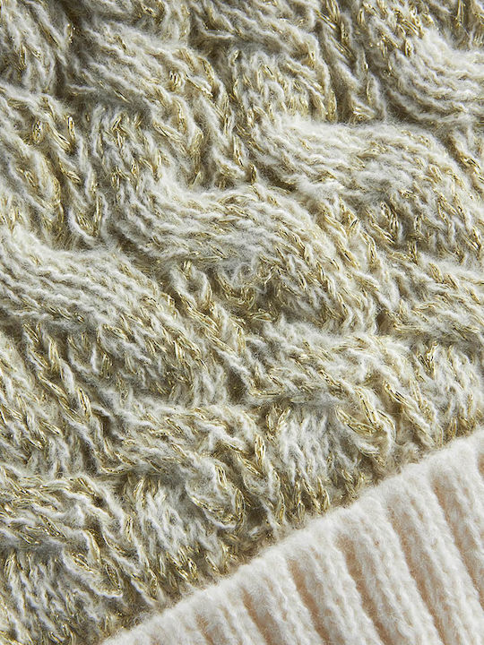 Verde 12-0295 Beanie Cap with Braid Beige