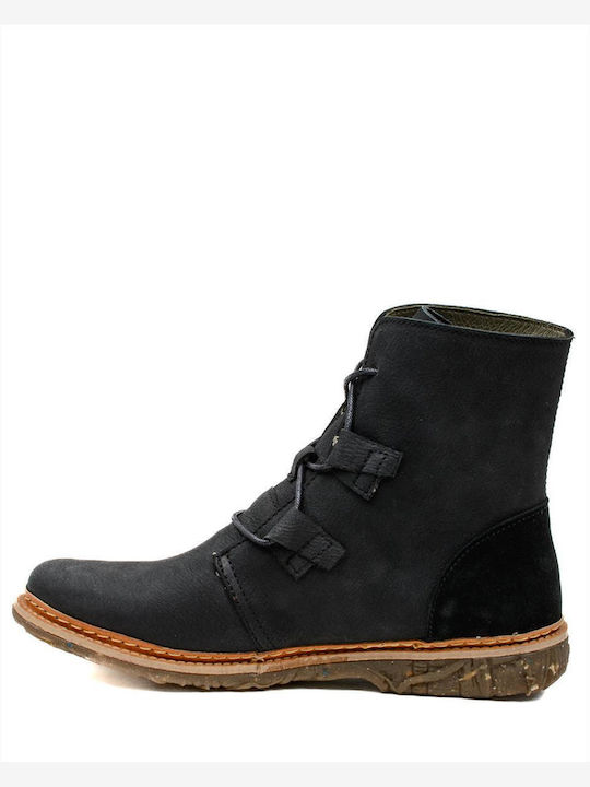 Women's Leather Boots EL NATURALISTA PLEASANT N5470 BLACK_ANGKOR BLACK