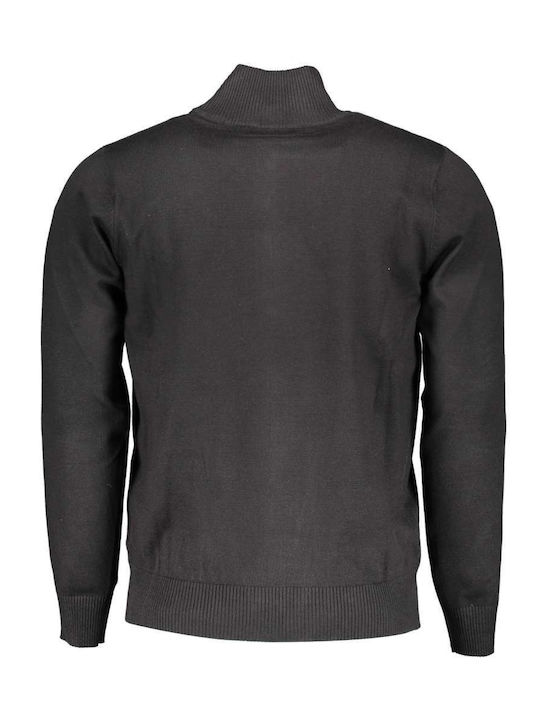 U.S.Grand Polo Club Men's Cardigan with Zipper Black