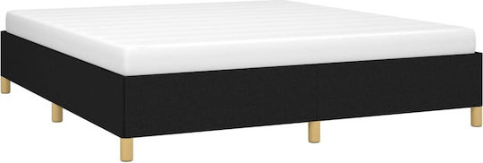 Double Bed Mattress Topper Upholstered with Fabric Black for Mattress 160x200cm