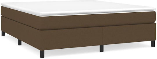 Bed Base Queen Size made of Wood Dark Brown 160x200x35cm