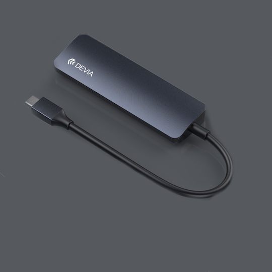 Devia USB-C Docking Station mit HDMI 4K PD Schwarz (DVAD-329449)