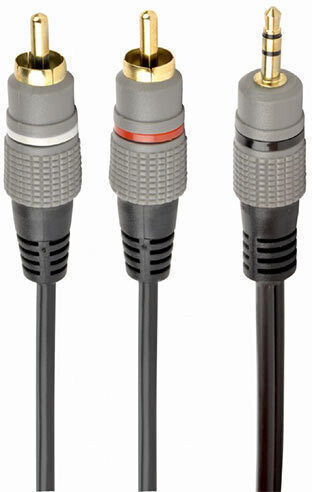 Cablexpert Καλώδιο Ήχου 3.5mm male - RCA male Μαύρο 2.5m με Επίχρυσους Ακροδέκτες CCA-352-2.5M
