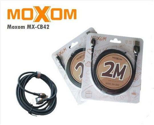 Moxom Male-USB-A Male 2m Braided USB 2.0 to micro USB Cable