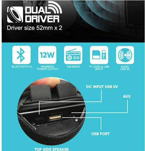 Audiobox BBXLP6000B Ηχείο Bluetooth 6W με Ραδιόφωνο και Διάρκεια Μπαταρίας έως 12 ώρες Μαύρο
