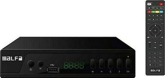Alfatel DVB-168-9A 900008 DVB-T2 Receptor Digital Mpeg-4 HD (720p) cu Funcția Înregistrare PVR pe USB Conexiuni SCART / HDMI / USB