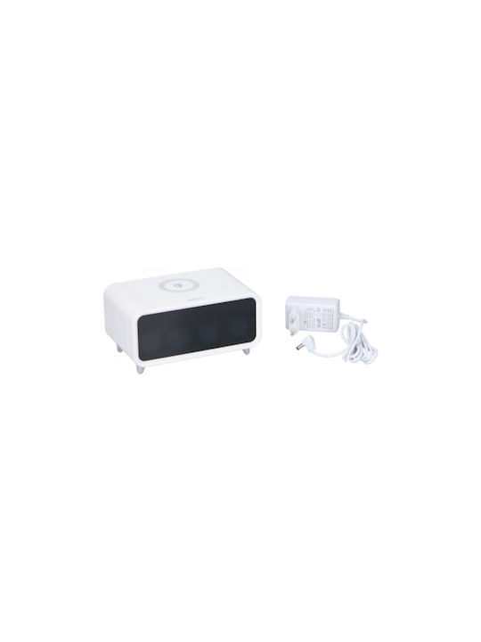 Grundig Grundig Tischuhr Digital mit LED Anzeigetyp Wecker Kabelloses Aufladen Weiß P4606