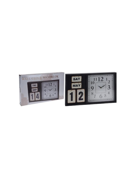 Aria Trade Wall Clock Wooden Black 50x30cm