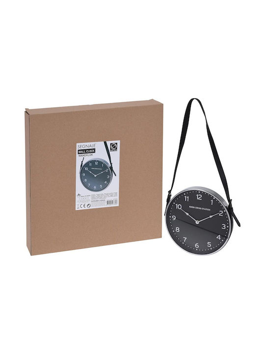 Wanduhr Metallisch Schwarz Ø30cm