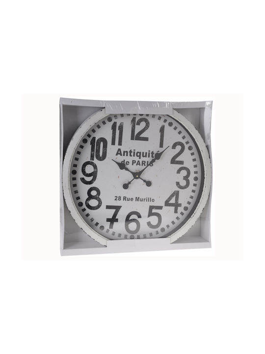 Aria Trade Wall Clock Metallic White Ø58cm