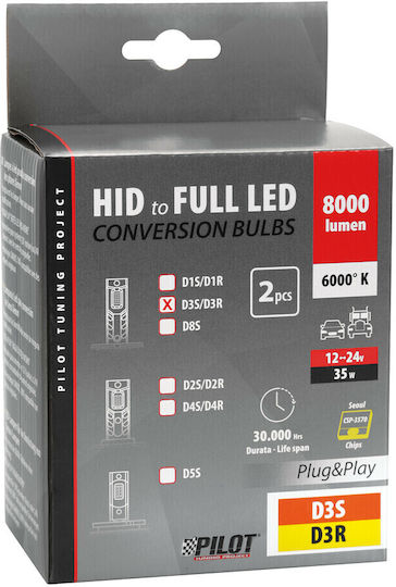 Lampa Лампи Автомобила D3R / D3S Canbus LED 12-24V 35W 2бр