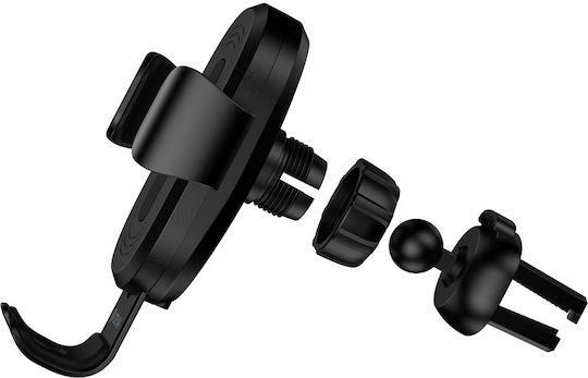 Devia Βάση Κινητού Αυτοκινήτου Gravity Sensor Car Wireless Charger με Ρυθμιζόμενα Άγκιστρα και Ασύρματη Φόρτιση