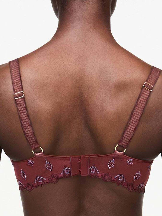 Chantelle Champs Elysees Balconette Balconette Bra without Padding Underwire Burgundy