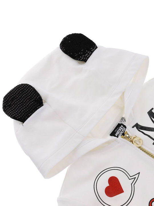 Kids Sweatshirt Cardigan With Ecru Hood