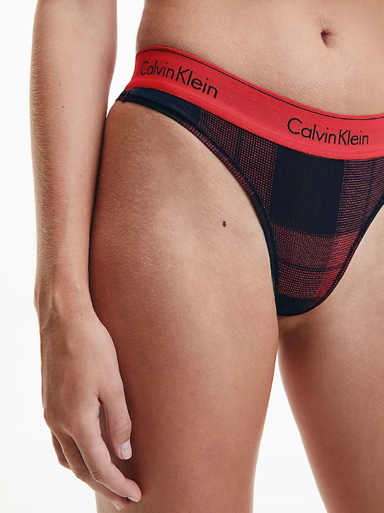 Calvin Klein Dantelat Set de Lenjerie Bralette cu Șir de caractere Roșu