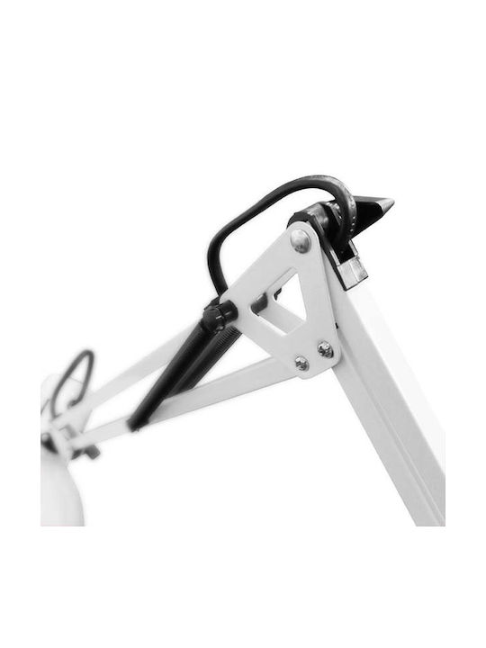 Fos me Office Lamp with Foldable Arm for Socket E27 and Clip in White Color