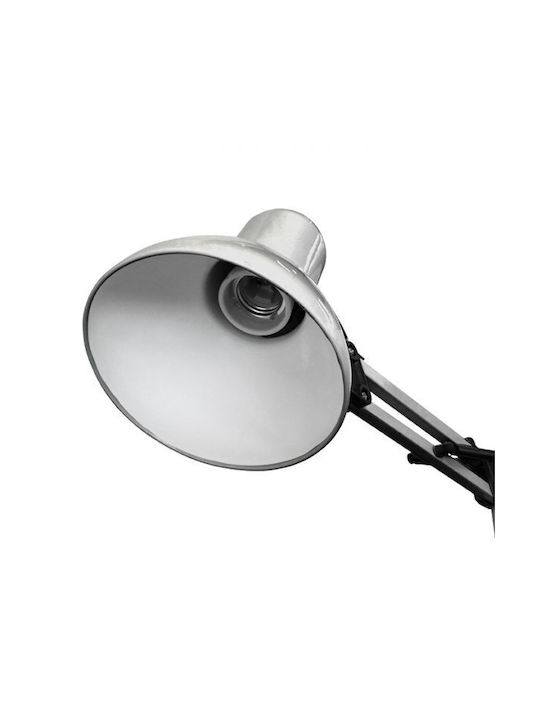 Fos me Office Lamp with Foldable Arm for Socket E27 in Silver Color