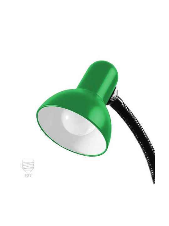 Fos me Office Lamp with Flexible Arm for Socket E27 in Green Color