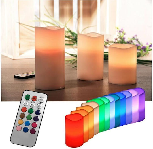 Διακοσμητικό Φωτιστικό LED RGB Κερί 3τμχ