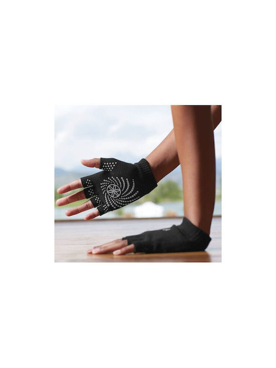 Gaiam Grippy Yoga Women's Gym Sports Gloves Black
