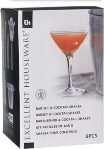 Excellent Houseware Set De Cocktail Bartending Cu Shaker Și Recipient Pentru Gheață Din Oțel Inoxidabil 6 Bucăți A12405160
