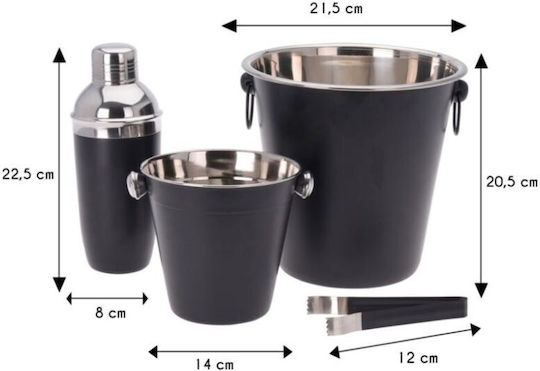Excellent Houseware Excellent Houseware Cocktail Set from Stainless Steel Black 4 Pieces