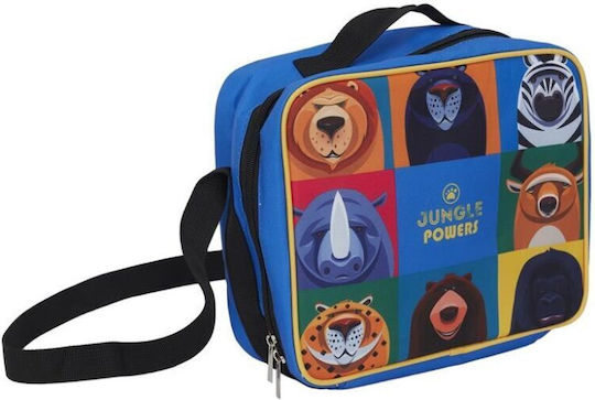 Wild Animals Kids' Lunch Bag Shoulderbag 3.5L Blue 21x9.5x25cm