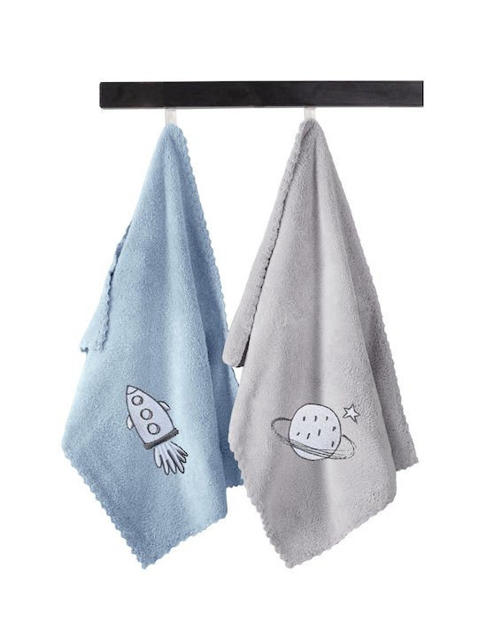 Guy Laroche Set of baby towels 2pcs Baby Boy Blue Grey 35 cmx50cm 1122086222001
