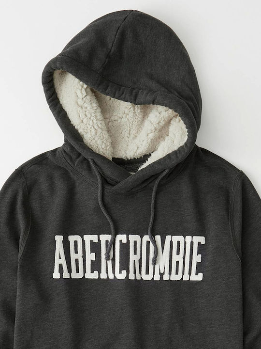 Abercrombie & Fitch Men's Sweatshirt with Hood and Pockets Gray