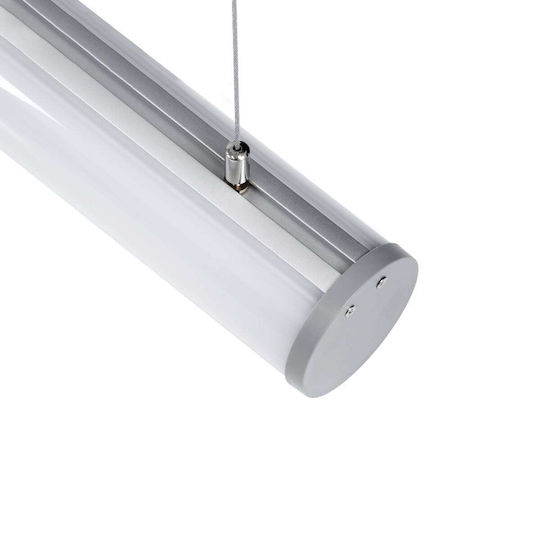 GloboStar Satz 30Stück Hängend Aluminiumprofil für LED-Streifen Rund mit Opal Abdeckung 300cm