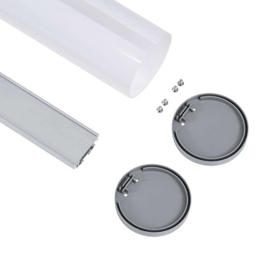 GloboStar Satz 30Stück Hängend Aluminiumprofil für LED-Streifen Rund mit Opal Abdeckung 300cm