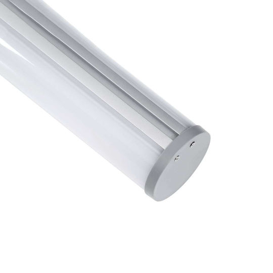 GloboStar Satz 30Stück Hängend Aluminiumprofil für LED-Streifen Rund mit Opal Abdeckung 300cm