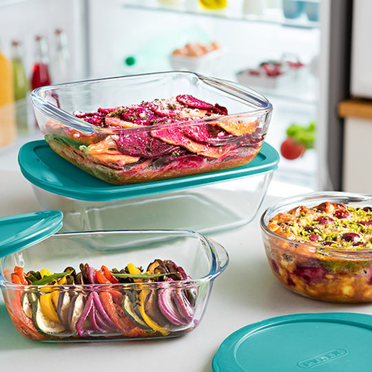 Pyrex Microwave Glass Lunch Box Green 1050ml