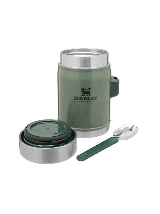 Stanley The Legendary Food Jar and Spork Cutie pentru Mâncare Termos Inox Hammertone Green 400ml 1buc