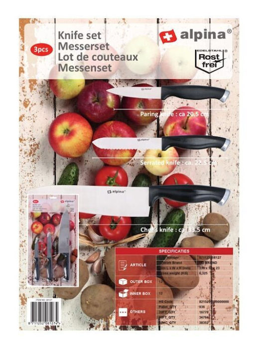Alpina Appliances Knife Set from Stainless Steel 3pcs