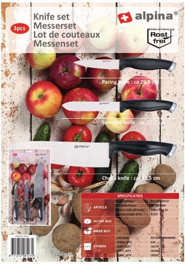 Alpina Appliances Messerset aus rostfreiem Stahl 3Stück