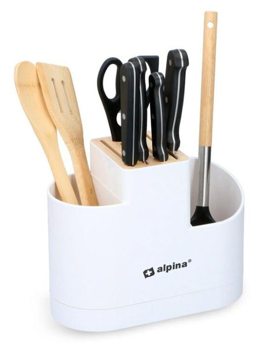 Alpina Cutlery Drainer from Plastic in White Color 26x12x21cm