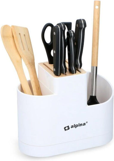 Alpina Appliances Στραγγιστήρι για Μαχαιροπίρουνα Πλαστικό Λευκό 26x12x21cm