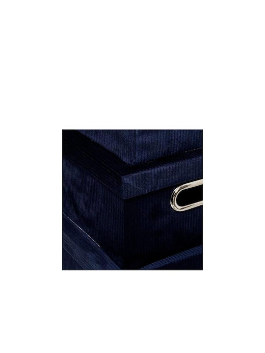Plastic Storage Box with Lid Blue 4pcs