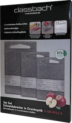 Rectangular Plastic Chopping Board Set Gray 3pcs