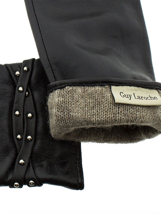 Guy Laroche Women's Leather Gloves Black